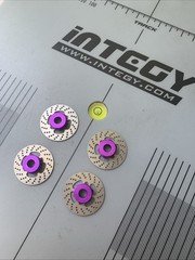 PURPLE 12MM WHEEL HEX SET WITH BRAKE DISC ROTOR FOR HPI SUPER NITRO RS4 MINI PRO