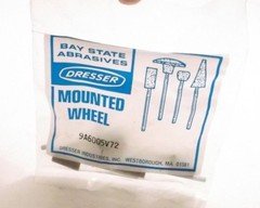 (Qty 10) Bay State B91 Vitrified Mounted Point (1/2" x 5/8") 60 Grit - Deburring