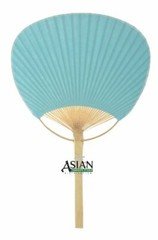 Quasimoon 9" Water Blue Paddle Paper Hand Fans for Weddings (10 Pack) by Pape...