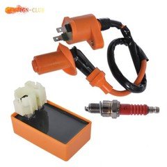 Racing 6 Pin CDI Ignition Coil Spark Plug For GY6 50cc 125cc 150cc Moped Scooter