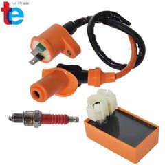 Racing 6 Pin CDI Ignition Coil Spark Plug For GY6 50cc 125cc 150cc Moped Scooter