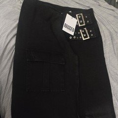 Ragged Priest Charcoal Denim Wrap Midi Skirt Buckle Grommet Accents Size 10