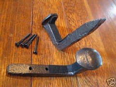 Railroad Spike Gun Rack hooks wall mount, shotgun, rifle, decorative hook-BLACK 