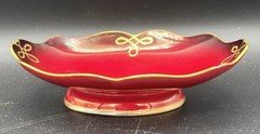 Rare 7"Carlton Ware Rouge Royale Footed Centerpiece Bonbon Bowl Art Deco England