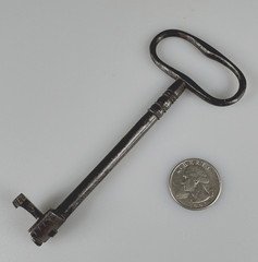 Rare Antique Iron Dental Tooth Key - Extractor, Clef de Garengeot. 18th Century.