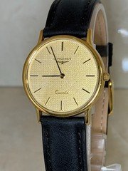 Rare [Near MINT] LONGINES 150 7017 33mm Gold Dial Date Quartz Men's Watch JAPAN