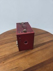 Rare Red/Maroon Kodak No. 2 Brownie Model F - Metal Body - Shutter Fires