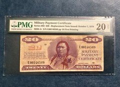~ Rare Replacement Military Payment Certificate - $20 Series 692 - PMG VF 20 NET