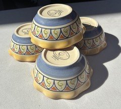 RARE Set 4 Pfaltzgraff VILLA DELLA LUNA Fruit Dessert Bowls Ruffled Side Dish