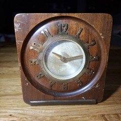 Rare Vintage Seth Thomas Square Art Deco Mahogany Wood Clock 