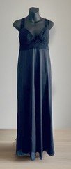 Rare Vintage Victoria's Secret Gold Label Black Maxi Nightgown Sexy Romantic SzL