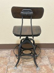 Rare WW2 Era Toledo Drafting Stool - Authentic Industrial Swivel Chair - Vintage