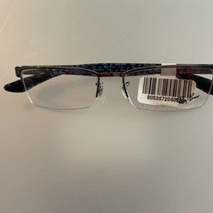 Ray Ban RB 8412 2502 54-17-145 Black Metal Half Rim Eyeglasses Frame Demo