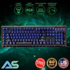 Razer BlackWidow V4 Wired Mechanical Gaming Keyboard Tactile Clicky Green Switch