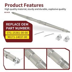 Rear Axle Shaft + Nut + Pin for Yamaha YFZ450 YFZ 450 2004-2005 5TG-25381-00-00