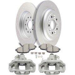 Rear Brake Calipers Brake Rotors Brake Pads Set 8Pcs Fits Ford Edge Lincoln Mkx