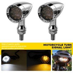Rear Running LED Turn Signal Lights For Kawasaki Versys 650 Chrome 2Pcs Front