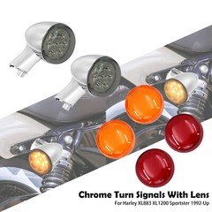 Rear Turn Signals Lights Indicator Amber Red Lens For Harley Sportster XL 92-up