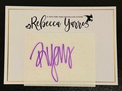 Rebecca Yarros Heart Signed Adhesive Bookplate Fourth Wing Onyx Storm Iron Flame