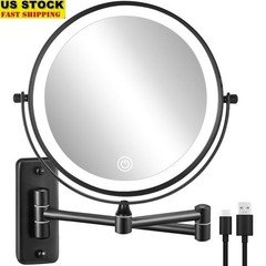 Rechargeable Lighted Makeup Mirror 3 Color Modes 1X 10X Magnifying 360° Swivel