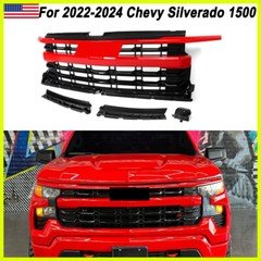 Red Hot Front Bumper Upper Grille Fits 2022 2023 2024 Chevy Silverado 1500 LTZ