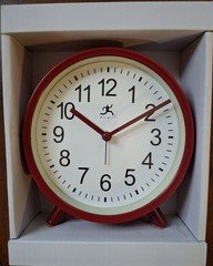 Red Infinity Tabletop Clock  15684RD-4360