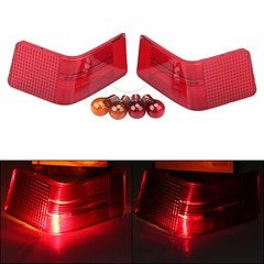 Red Lens & 1157 Amber Red Bulb For Harley 89-99 Tour Glide Ultra Classic FLTCU