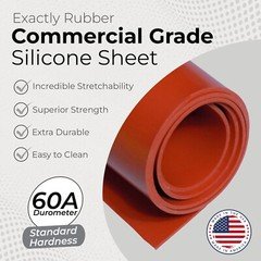 Red Silicone Rubber Sheet 60A 1/32 x 12 x 18 Inch Made in USA Gasket Material