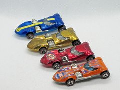 Redline Hot Wheels - Twinmill - Lot of 4 - Blue, Gold, Rose, Flying Colors