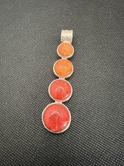 Red/orange Coral And Sterling Pendant
