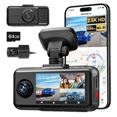 REDTIGER A6 3Channel Dash Cam Front Inside Rear 4K/2.5K+1080P+1080P Touch Screen
