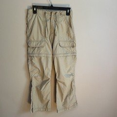 REI Kids 12/14 Convertible Hiking Pant M Khaki Zip Off Trail Cargo Outdoor SPF30