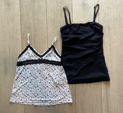 rene rofe maidenform womens lingerie floral fitted cami black tank top set xs