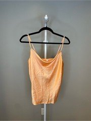 Renee C. Peach Satin Cowl Neck Camisole