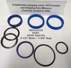 REPLACEMENT DUAL 25167 SEAL KIT (2-1/2 Bore - 1-3/4" Rod) - NOT OEM