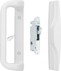 Replacement Patio Door HandleSet w/Mortise Lock White 3-15/16" Hole Spacing for