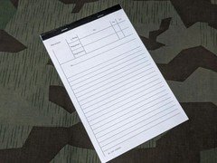 Reproduction WWII German Message Report Booklet Book Notebook Notepad Officer