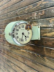 Retro Maritime Industrial Seiko Electric Slave Wall Clock Double Side - Japan