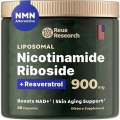 Reus Research NAD+ Nicotinamide Riboside Resveratrol Anti-Aging Supplement NEW
