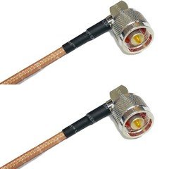 RG142 Silver N MALE ANGLE to N MALE ANGLE Coax RF Cable USA Lot