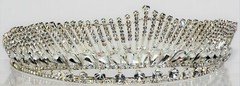 Rhinestone Wedding Hairpiece Silver Sparkly Tiara Birthday Theater Pageant Crown
