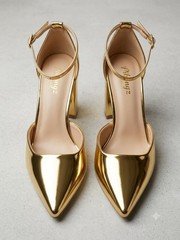 Rihongz Gold Statement Pumps - Pristine Condition,