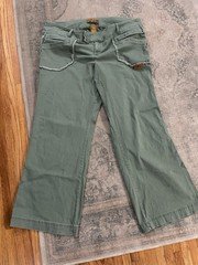 Rikigirl vintage wide leg green cotton blend pants - women’s size 24