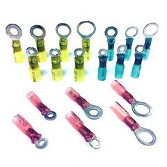 Ring Terminals Copper Wire Crimp Connectors USA Made 3M Adhesive Heat Shrink