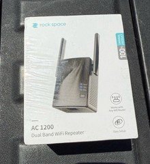 Rock Space 12Mbps WiFi Repeater AC1200 WiFi Range Extender Black