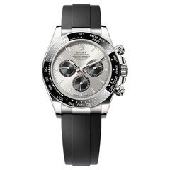 Rolex Cosmograph Daytona 40mm Automatic Chronograph Silver Dial Black Strap
