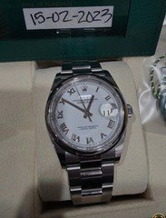 Rolex Datejust 36 2023 White Roman Dial Stainless Steel Smooth Bezel Oyster