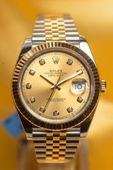 Rolex Datejust 41mm Gold Diamond Dial - Two Tone Jubilee, Gold Bezel - 126333
