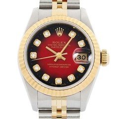 Rolex Datejust Red Vignette Diamond Dial 18K Yellow Gold & SS Watch 69173 Rolex Datejust Red Vignette Diamond Dial 18K Yellow Gold & SS Watch 69173