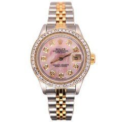 Rolex Ladies Datejust 26mm 18k Gold & Steel Watch ICED 1.5ct Diamonds Pink Dial Rolex Ladies Datejust 26mm 18k Gold & Steel Watch ICED 1.5ct Diamonds Pink Dial